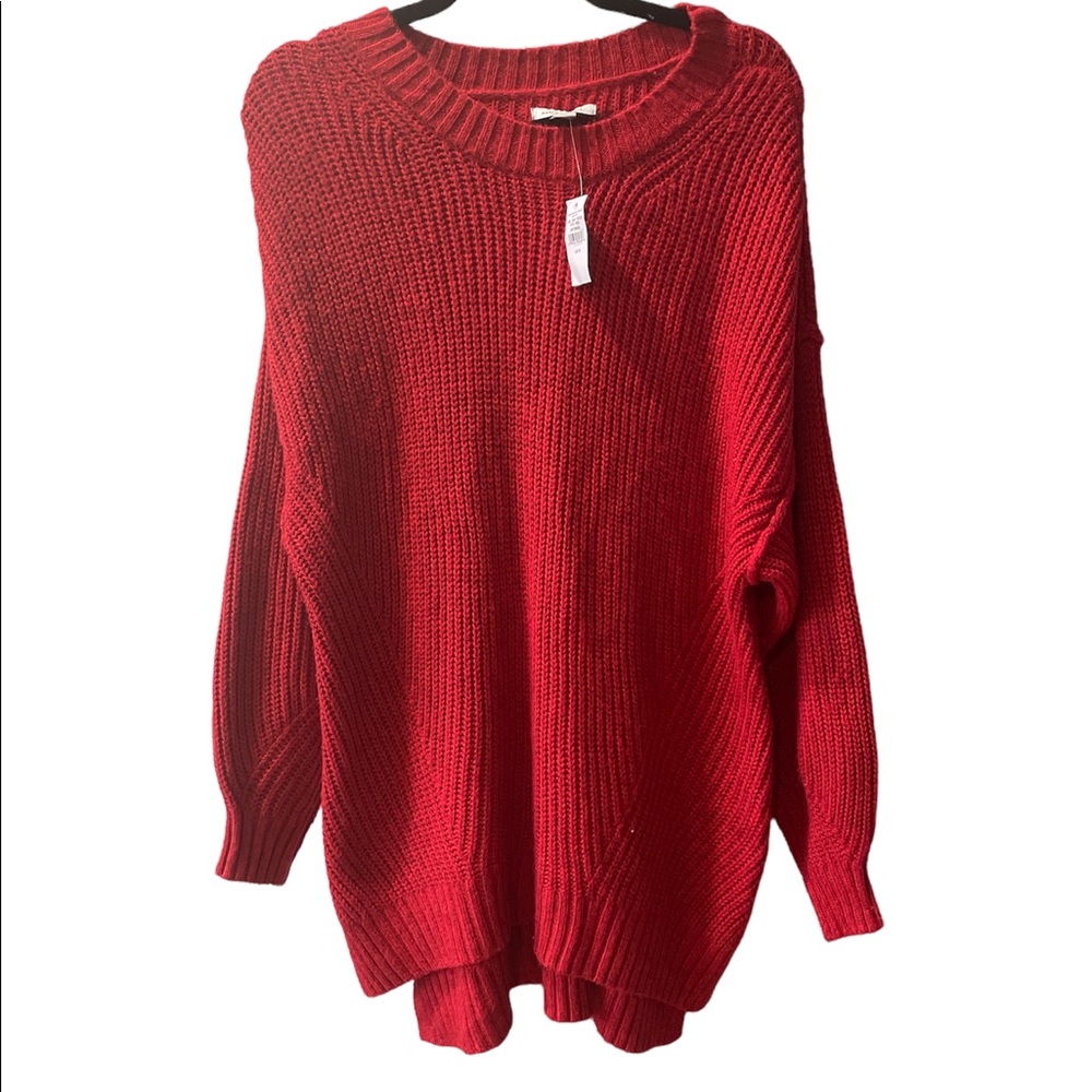 NWT American Eagle Red Crew Neck Knit Sweater- Medium